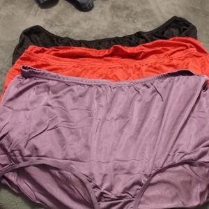 Women’s High-Waist Nylon Briefs — Purple, Red & Black